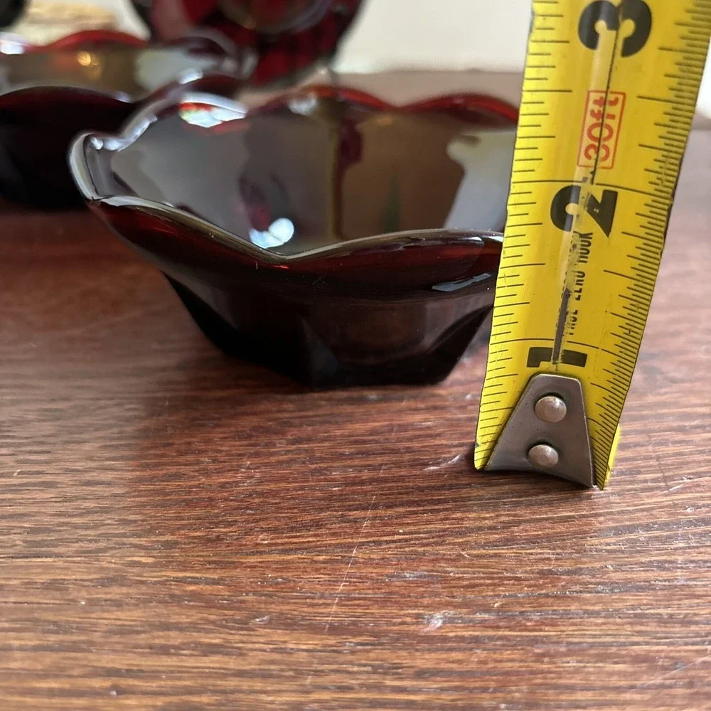 VINTAGE Crimson/Ruby Red‎ Glass Ice Cream/Fruit Cup - Mid 20Th Century  Set Of 6